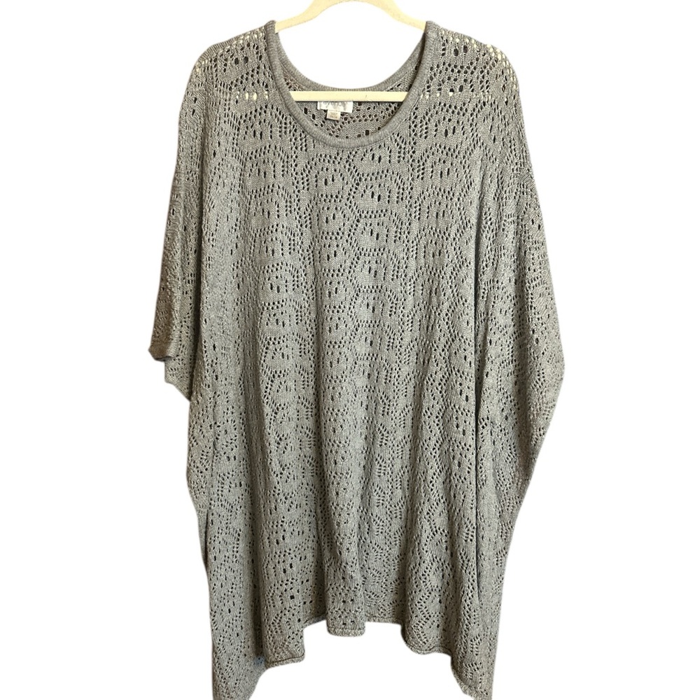 Avenue Grey Lightweight Summer Knit Ponco - 26/28